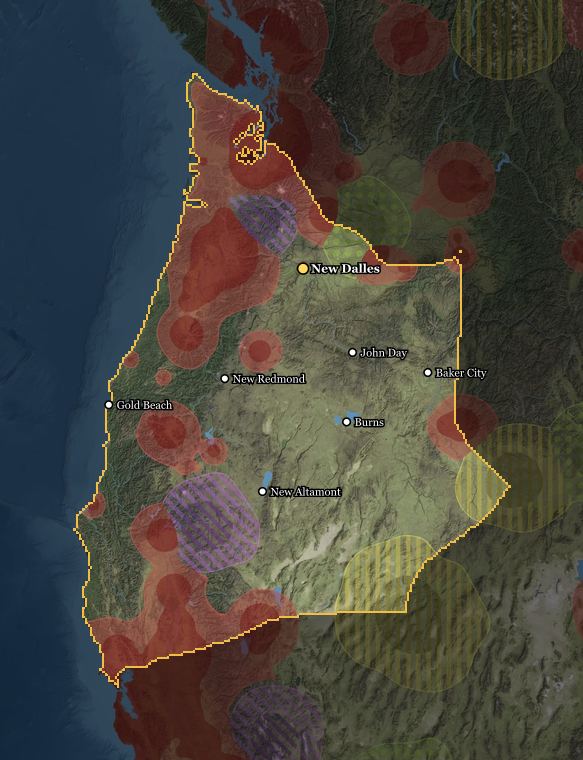 Oregon Trail Compact térképe