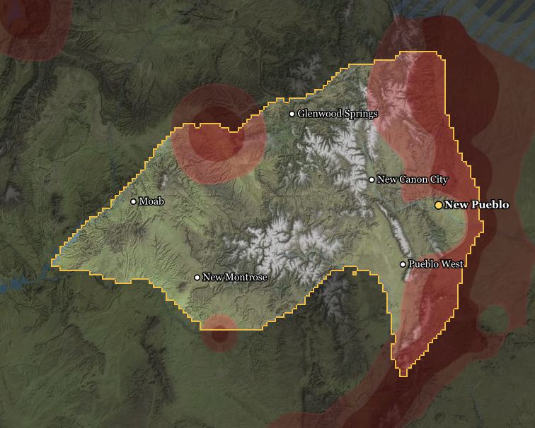 Colorado Coal Commonwealth térképe